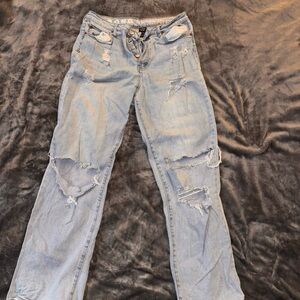 BOGO Light Blue Distressed Boyfriend Jeans / casual light blue jeans
